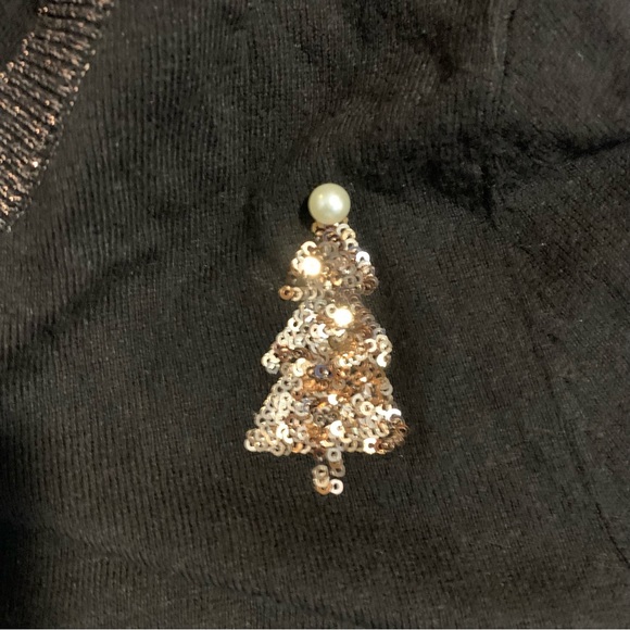 Ugly Christmas Sweater Winner | Black & Metallic & Rhinestone | Size 8 - Picture 8 of 9